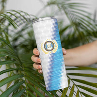 Guatemala Football Custom Skinny Tumbler Go Los Chapines White Pattern