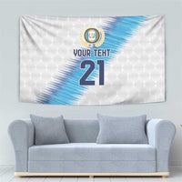 Guatemala Football Custom Tapestry Go Los Chapines White Pattern