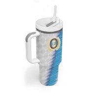 Guatemala Football Custom Tumbler With Handle Go Los Chapines White Pattern