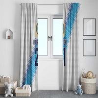 Guatemala Football Custom Window Curtain Go Los Chapines White Pattern