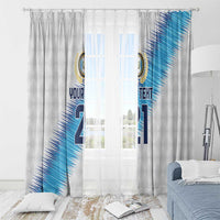 Guatemala Football Custom Window Curtain Go Los Chapines White Pattern