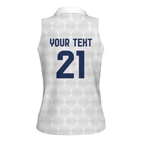 Guatemala Football Custom Women Sleeveless Polo Shirt Go Los Chapines White Pattern