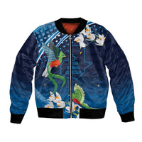 Guatemala Quetzal Bird Bomber Jacket Libre Crezca Fecundo