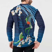 Guatemala Quetzal Bird Button Sweatshirt Libre Crezca Fecundo