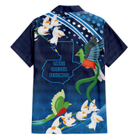 Guatemala Quetzal Bird Family Matching Off The Shoulder Long Sleeve Dress and Hawaiian Shirt Libre Crezca Fecundo