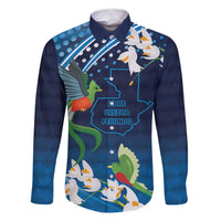 Guatemala Quetzal Bird Family Matching Off Shoulder Short Dress and Hawaiian Shirt Libre Crezca Fecundo