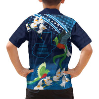 Guatemala Quetzal Bird Family Matching Tank Maxi Dress and Hawaiian Shirt Libre Crezca Fecundo