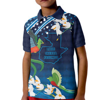 Guatemala Quetzal Bird Kid Polo Shirt Libre Crezca Fecundo
