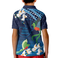 Guatemala Quetzal Bird Kid Polo Shirt Libre Crezca Fecundo