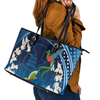 Guatemala Quetzal Bird Leather Tote Bag Libre Crezca Fecundo
