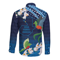 Guatemala Quetzal Bird Long Sleeve Button Shirt Libre Crezca Fecundo