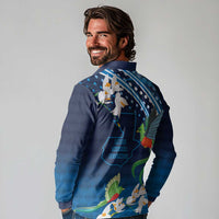 Guatemala Quetzal Bird Long Sleeve Polo Shirt Libre Crezca Fecundo