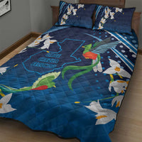 Guatemala Quetzal Bird Quilt Bed Set Libre Crezca Fecundo