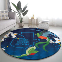 Guatemala Quetzal Bird Round Carpet Libre Crezca Fecundo
