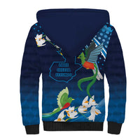 Guatemala Quetzal Bird Sherpa Hoodie Libre Crezca Fecundo