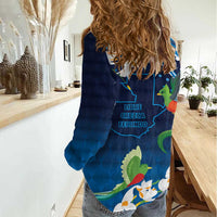 Guatemala Quetzal Bird Women Casual Shirt Libre Crezca Fecundo