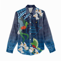 Guatemala Quetzal Bird Women Casual Shirt Libre Crezca Fecundo