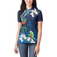 Guatemala Quetzal Bird Women Polo Shirt Libre Crezca Fecundo