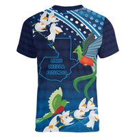 Guatemala Quetzal Bird Women V-Neck T-Shirt Libre Crezca Fecundo