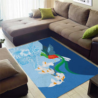 Guatemala Quetzal Bird Area Rug Monja Blanca Flowers