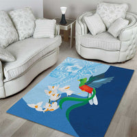 Guatemala Quetzal Bird Area Rug Monja Blanca Flowers