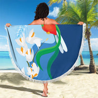 Guatemala Quetzal Bird Beach Blanket Monja Blanca Flowers