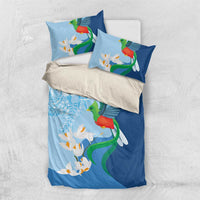 Guatemala Quetzal Bird Bedding Set Monja Blanca Flowers