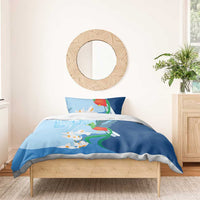 Guatemala Quetzal Bird Bedding Set Monja Blanca Flowers