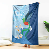 Guatemala Quetzal Bird Blanket Monja Blanca Flowers