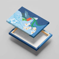 Guatemala Quetzal Bird Canvas Wall Art Monja Blanca Flowers