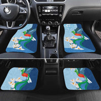 Guatemala Quetzal Bird Car Mats Monja Blanca Flowers