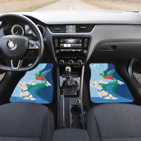 Guatemala Quetzal Bird Car Mats Monja Blanca Flowers