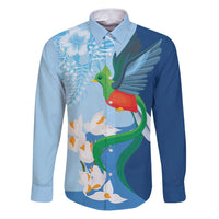 Guatemala Quetzal Bird Family Matching Puletasi and Hawaiian Shirt Monja Blanca Flowers