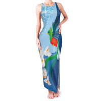 Guatemala Quetzal Bird Family Matching Tank Maxi Dress and Hawaiian Shirt Monja Blanca Flowers