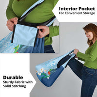 Guatemala Quetzal Bird Grocery Bag Monja Blanca Flowers