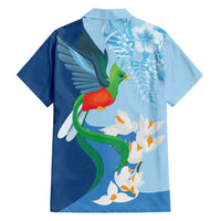 Guatemala Quetzal Bird Hawaiian Shirt Monja Blanca Flowers