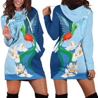 Guatemala Quetzal Bird Hoodie Dress Monja Blanca Flowers