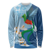 Guatemala Quetzal Bird Long Sleeve Shirt Monja Blanca Flowers