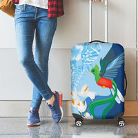 Guatemala Quetzal Bird Luggage Cover Monja Blanca Flowers