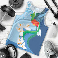 Guatemala Quetzal Bird Men Tank Top Monja Blanca Flowers