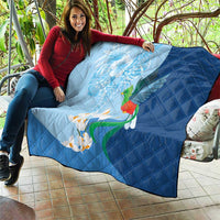 Guatemala Quetzal Bird Quilt Monja Blanca Flowers