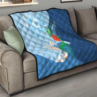 Guatemala Quetzal Bird Quilt Monja Blanca Flowers