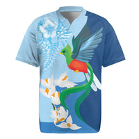 Guatemala Quetzal Bird Rugby Jersey Monja Blanca Flowers