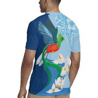 Guatemala Quetzal Bird Rugby Jersey Monja Blanca Flowers