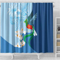 Guatemala Quetzal Bird Shower Curtain Monja Blanca Flowers