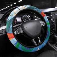 Guatemala Quetzal Bird Steering Wheel Cover Monja Blanca Flowers