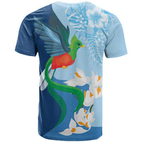 Guatemala Quetzal Bird T Shirt Monja Blanca Flowers