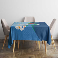 Guatemala Quetzal Bird Tablecloth Monja Blanca Flowers