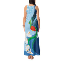 Guatemala Quetzal Bird Tank Maxi Dress Monja Blanca Flowers