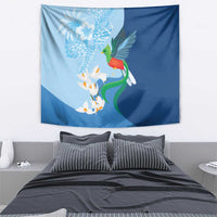 Guatemala Quetzal Bird Tapestry Monja Blanca Flowers